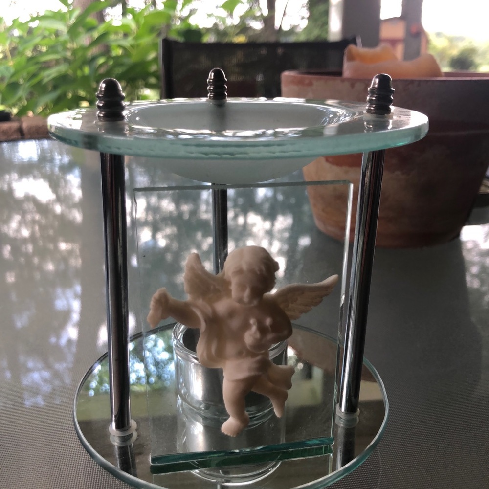 OIL BURNER•ANGEL•GLASS  (4 3/4”x4 3/4”)
